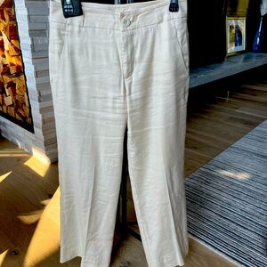 Cabi trousers size 2. Linen, rayon lined cream trousers